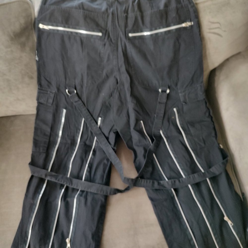 Tripp Black Parachute pants Vintage 90s Bondage